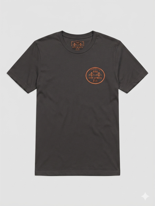 Fog City Logo Tee, charcoal